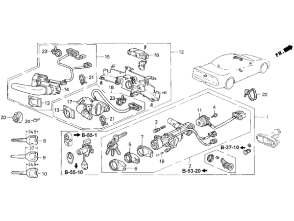 Honda Ignition Switch - NSX, 1991-05 Honda Ignition Switch - NSX, 1991-05