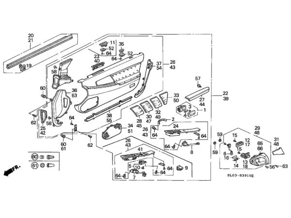 Honda Power Window Switch - NSX, 1991-05 (Left Hand Drive)