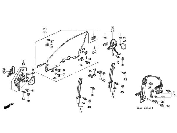 Honda Sash Holder Assembly - NSX, 1991-05