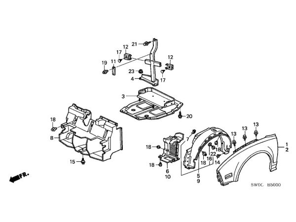 Honda Radiator Duct - NSX, 1991-05