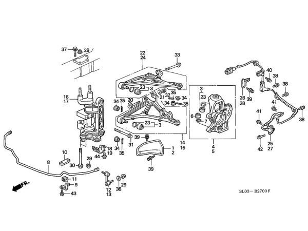 Honda Front Suspension - NSX, 1991-05