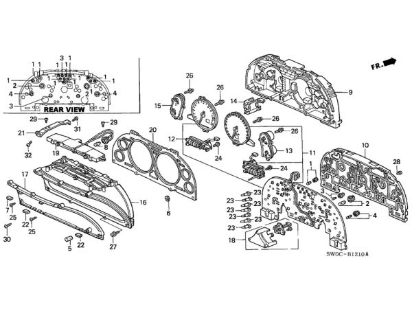 Honda Instrument Cluster Lens - NSX, 1991-05