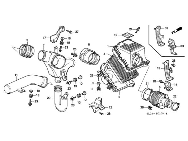 Honda Air Cleaner Box Assembly - NSX, 1991-05