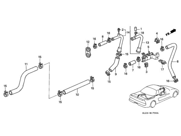 Honda Air Conditioning Heater Components - NSX, 1991-05